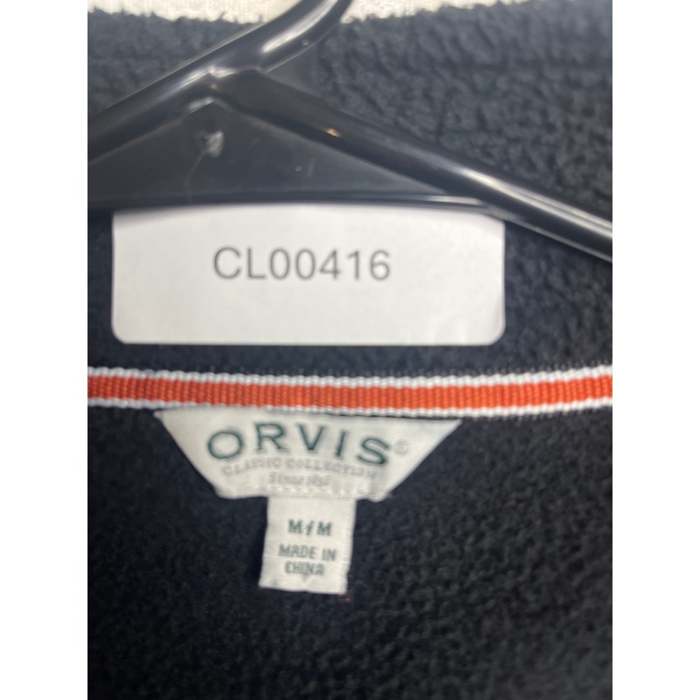 Orvis Mens Classic Collection Full Zip Sherpa Fleece Jacket Black Medium Logo - Picture 11 of 11